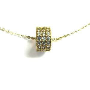 Banana Republic Pave Crystal Rhinestone Slide Pendant Dainty Delicate Chain